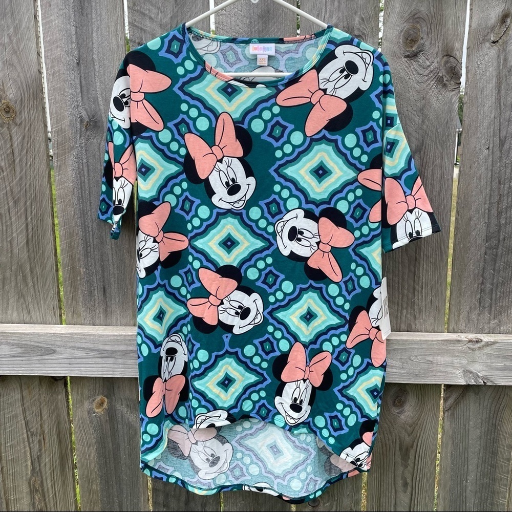 LuLaRoe Women's Tunic with Teal and Pink Pattern
